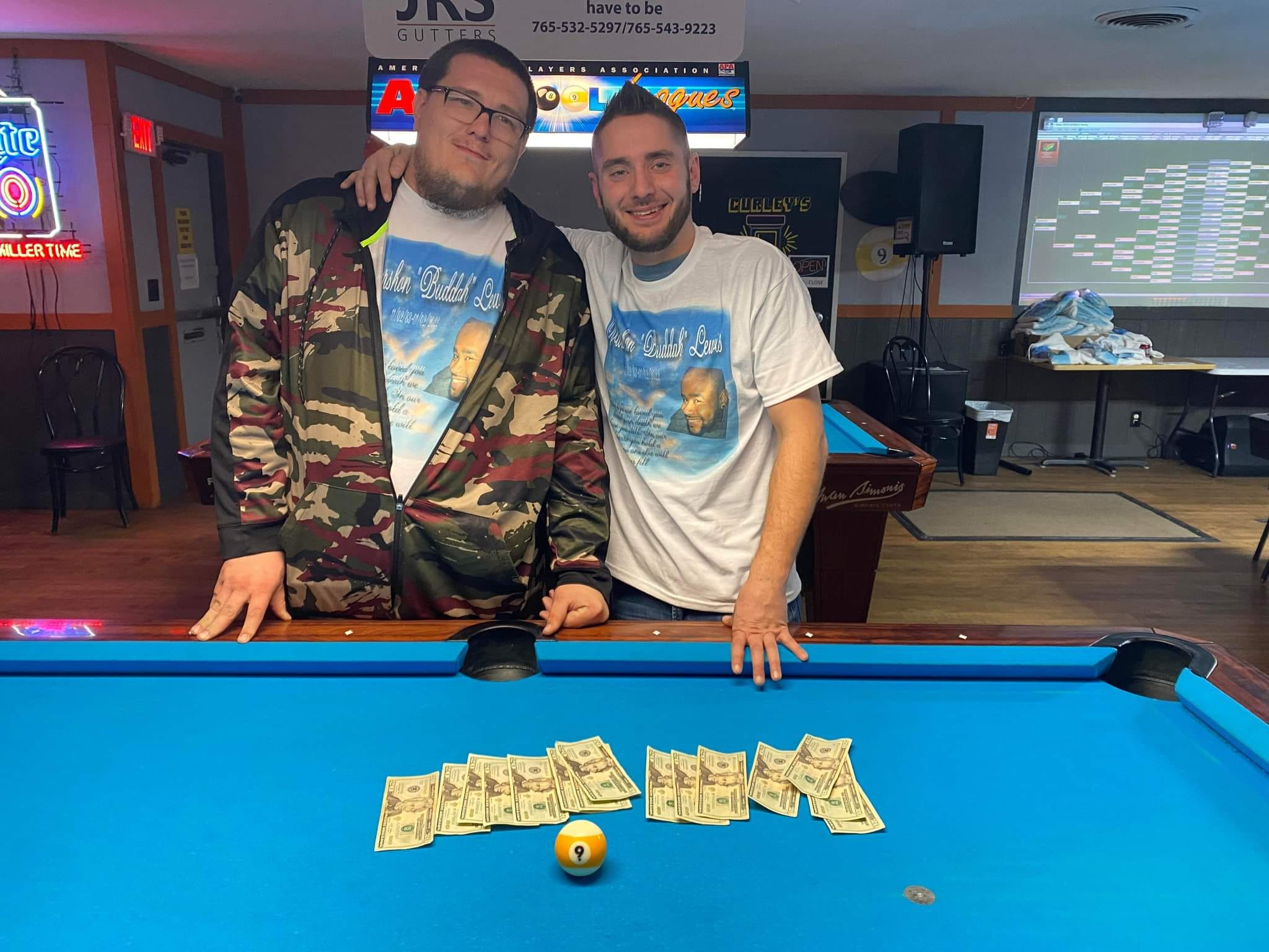 Tournament night at Curley's pool tables